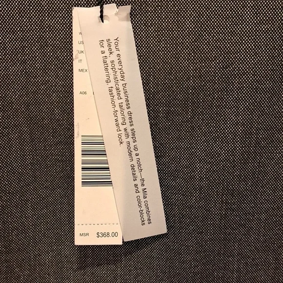 Elie Tahari Mila Black & Grey Short Sleeve Pencil Dress With Point Zipper - Picture 7 of 9